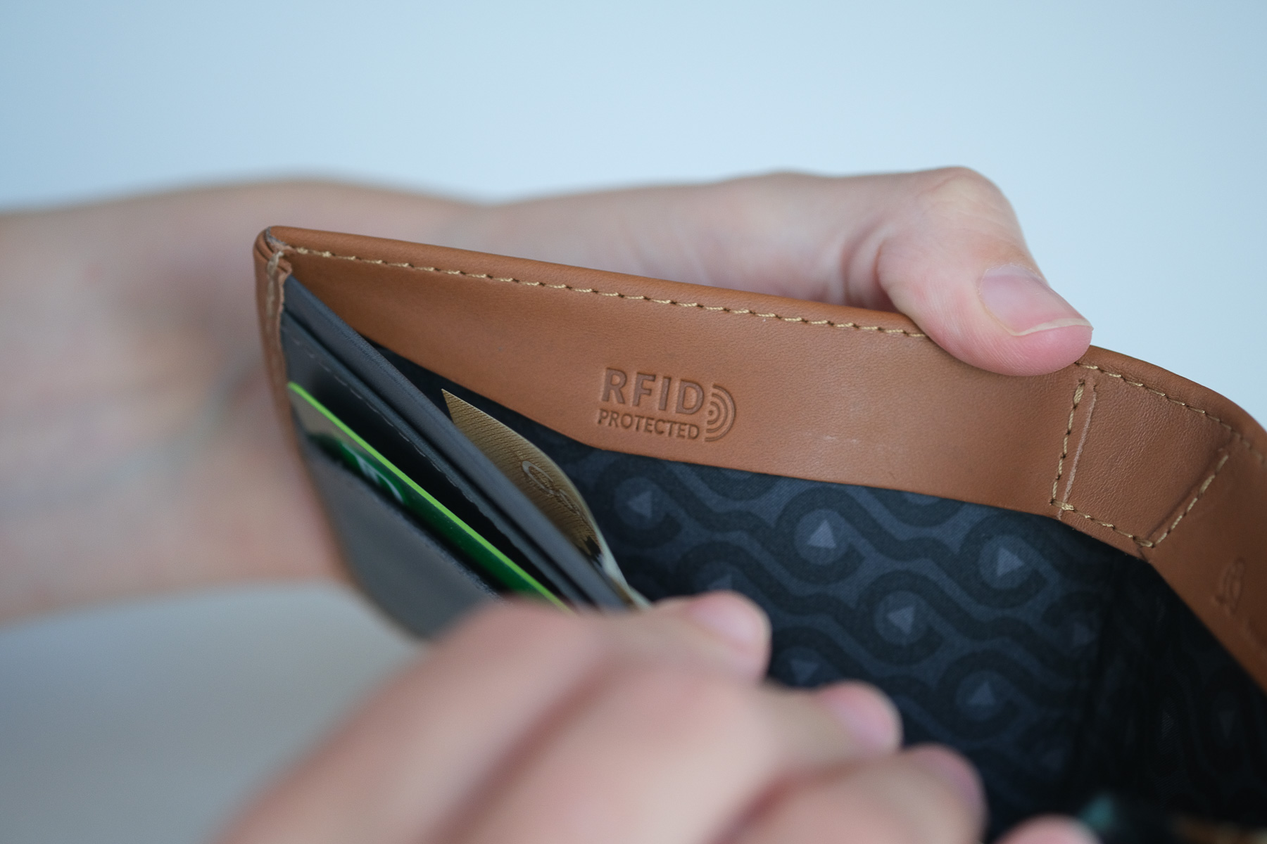 Bellroy wallet with RFID protection detail